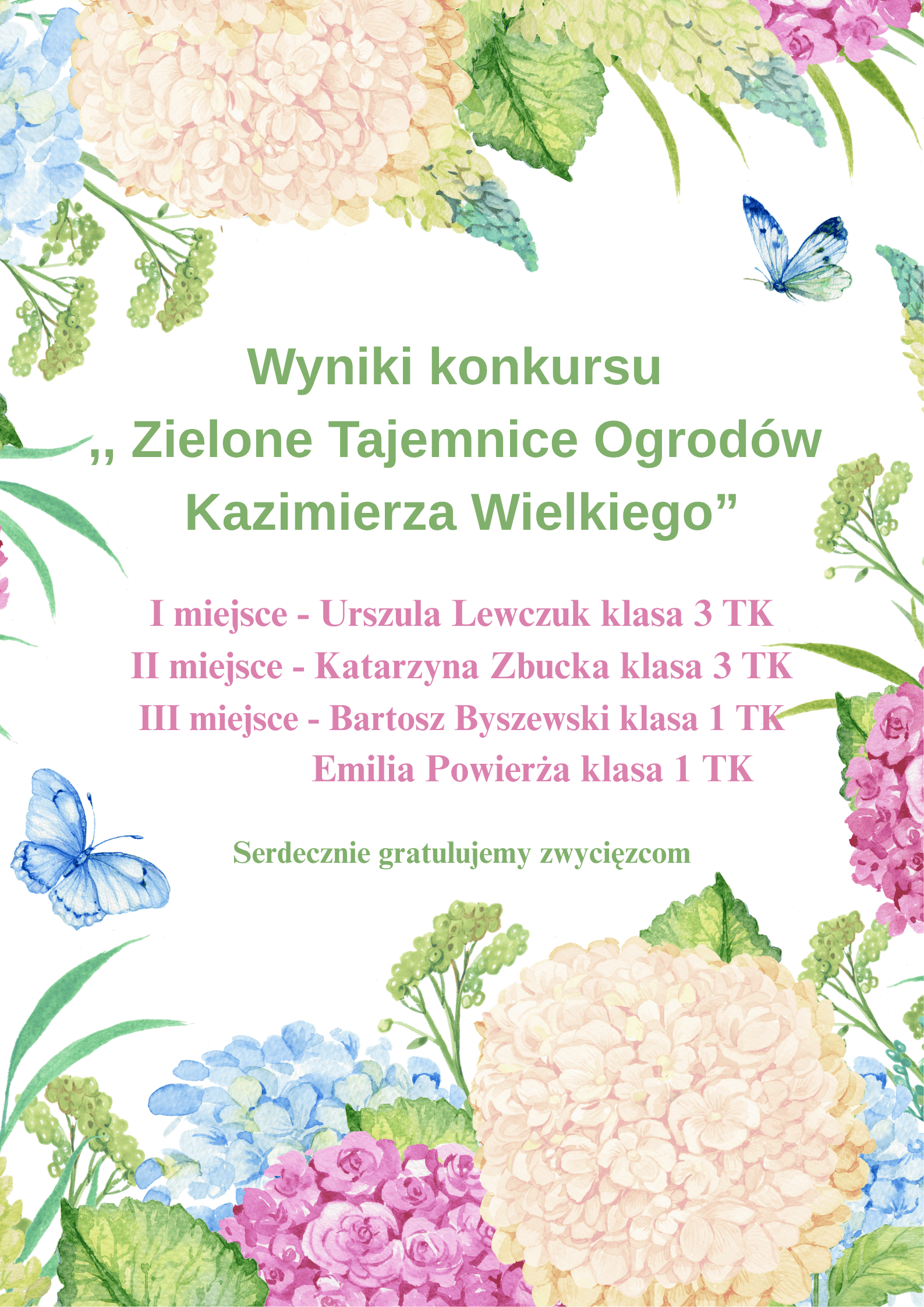 Wyniki tajemnice Ogrodów Kazimierza