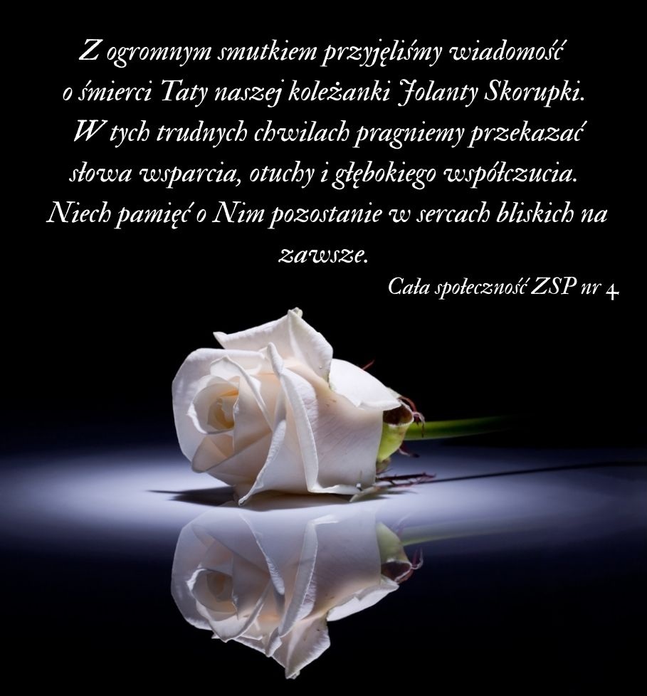 Z ogromnym smutkiem przyjęliśmy wiadomość o śmierci Mamy naszej koleżanki imię i nazwisko. W tych trudnych chwilach pragniemy przekazać słowa wsparcia otuchy i głębokiego współczucia. Niech pam